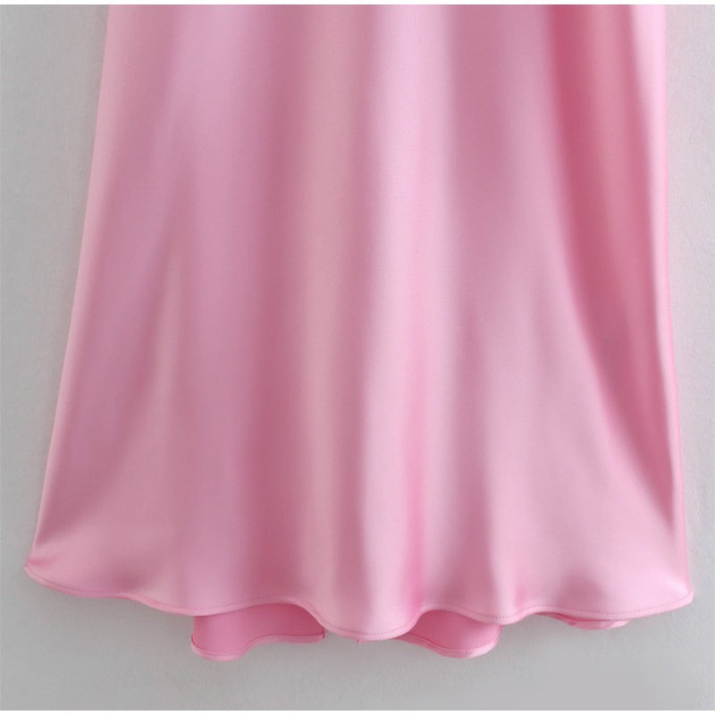Elegant Backless Satin Slip Dress